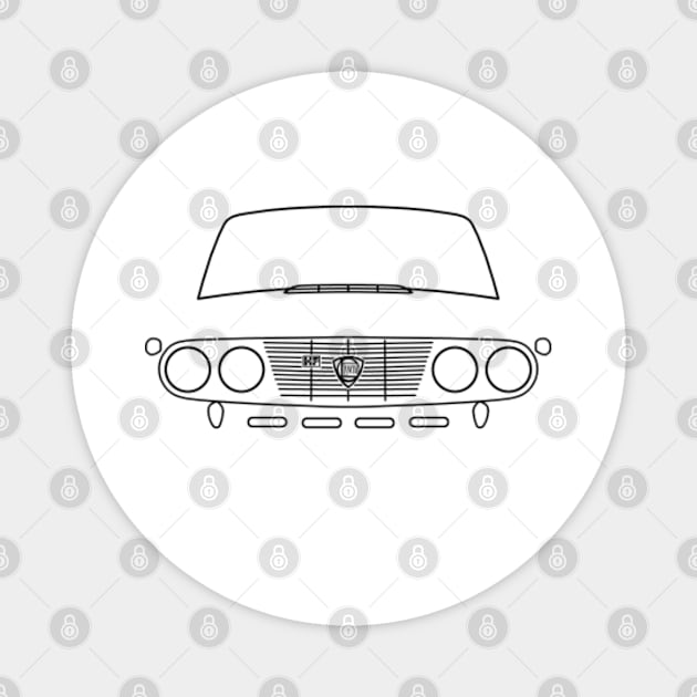 Lancia Fulvia classic car outline graphic (black) Magnet by soitwouldseem